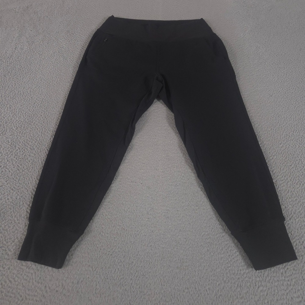 Athleta Pants Womens Large Black Venice Jogger High Rise Ribbed Cuff Activewear